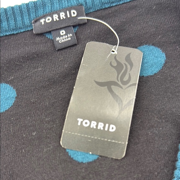 Torrid Teal Polka Dot Women's Sweater xl - Picture 4 of 6